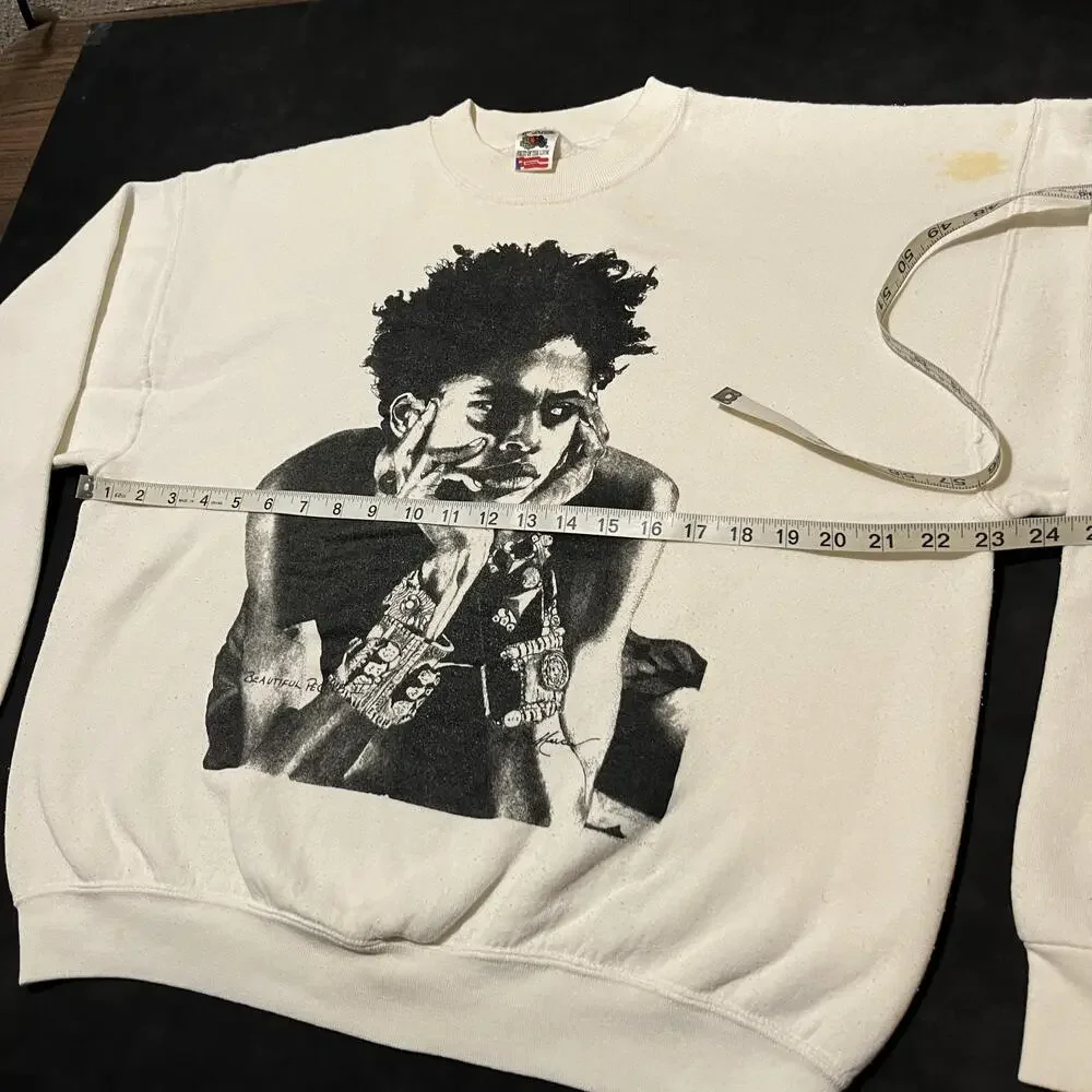 Vintage Beautiful People Sweatshirt Lenny Kravitz Black Beauty Art Print 90s USA